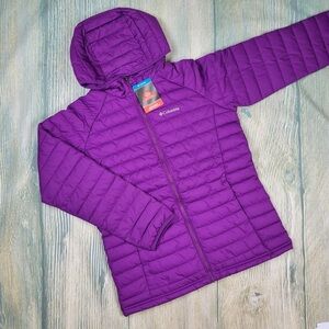 Like New COLUMBIA size XL (18-20) youth omni heat hooded puffer